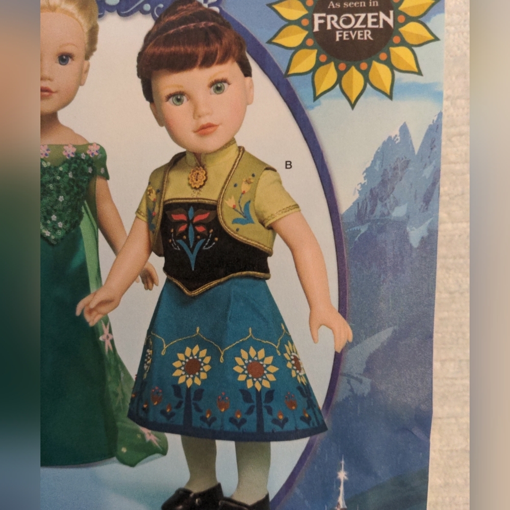 Simplicity 18" Doll Disney Frozen Clothes Sewing Pattern 1088 - Picture 7 of 10